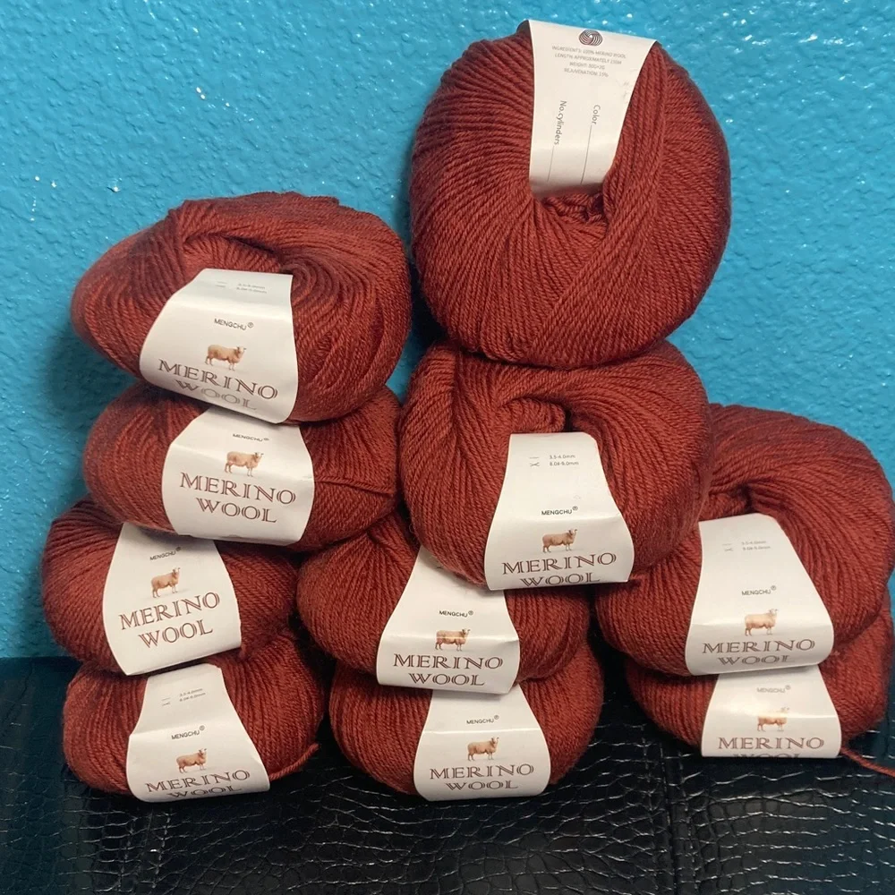 10 NWT (480g+ total) 100% Merino‎ Wool Yarn by Mengchu in Crisp Autumn